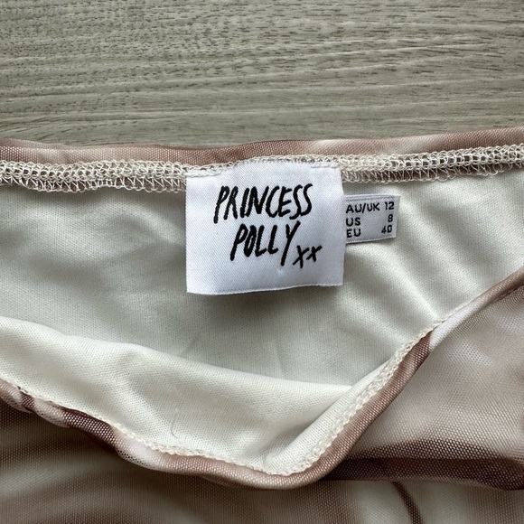 Princess polly  Brown Swirl Patterned maxi  Skirt Sz 8 - Picture 2 of 2